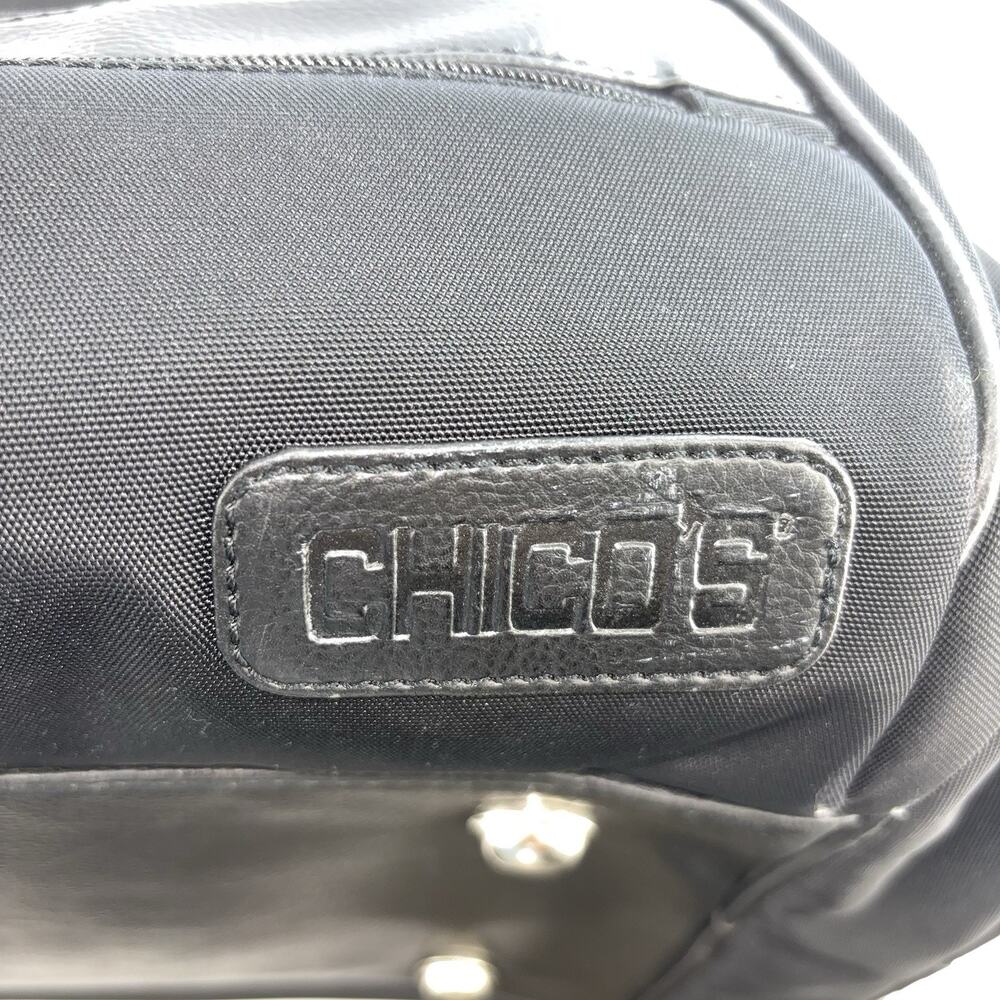 Carry On Travel weekend duffle bag By Chicos Blk W/shoulder Strap - Picture 8 of 11